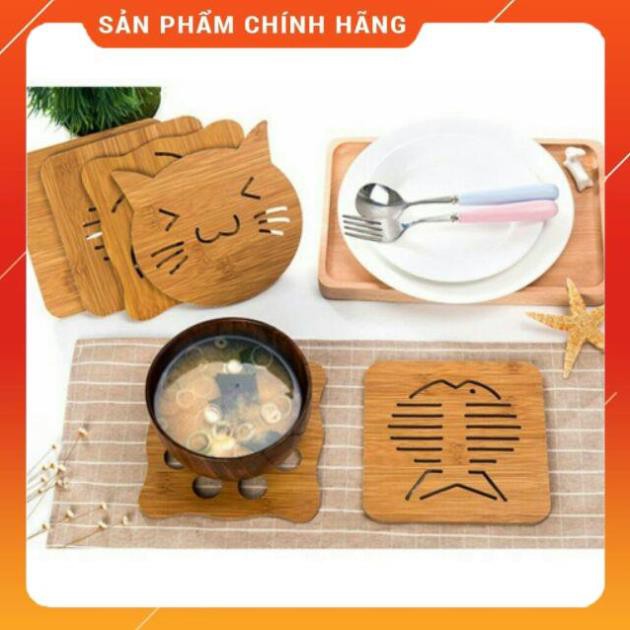 [ HÀNG SIÊU TỐT] Miếng lót nồi bằng gỗ nhiều hình (kt 15*15cm)