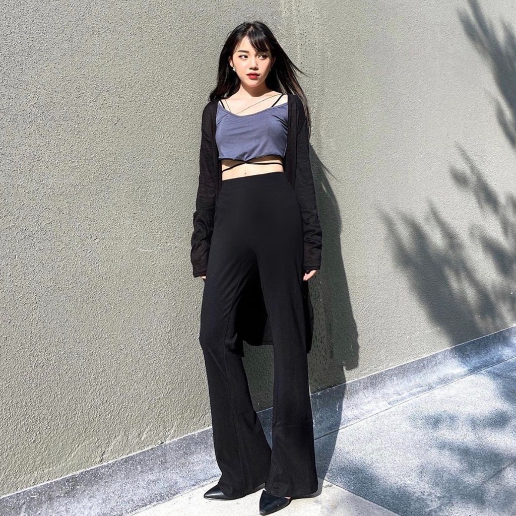 BLACK BASIC FLARE PANT Aspirin