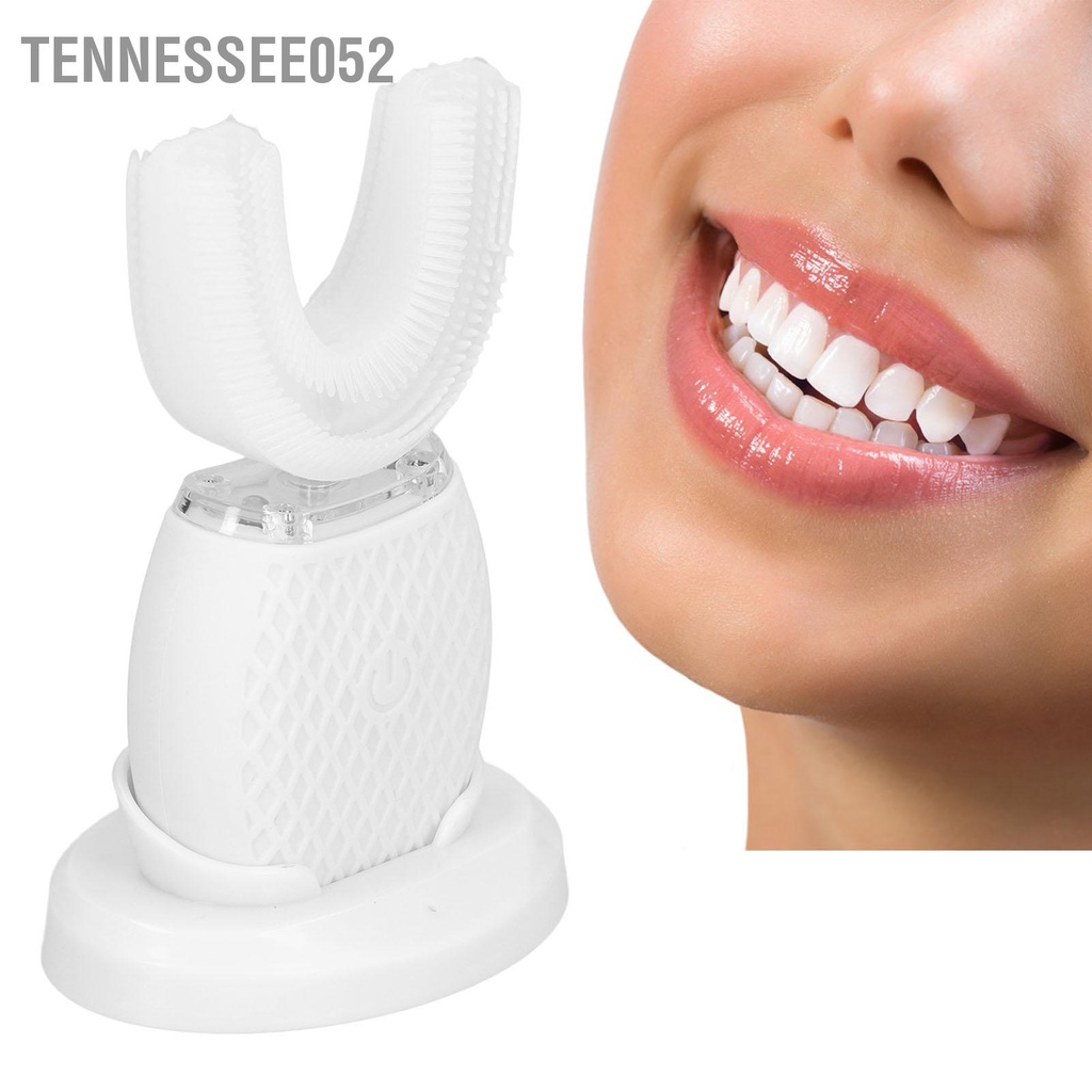 Tennessee052 Bàn chải đánh răng tự động siêu âm Làm trắng bàn điện hình chữ U 360 ° để làm