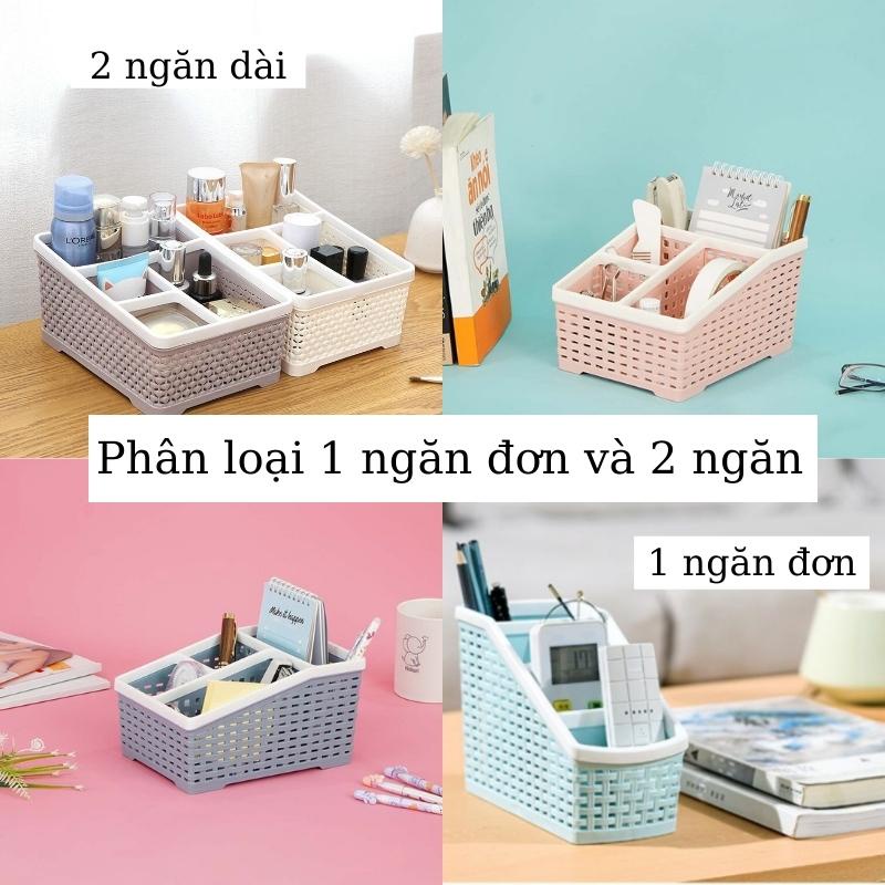 Khay Nhựa Đựng Đồ Tiện Ích Để Bàn 4 Ngăn Việt Nhật Cỡ To Đựng Mỹ Phẩm