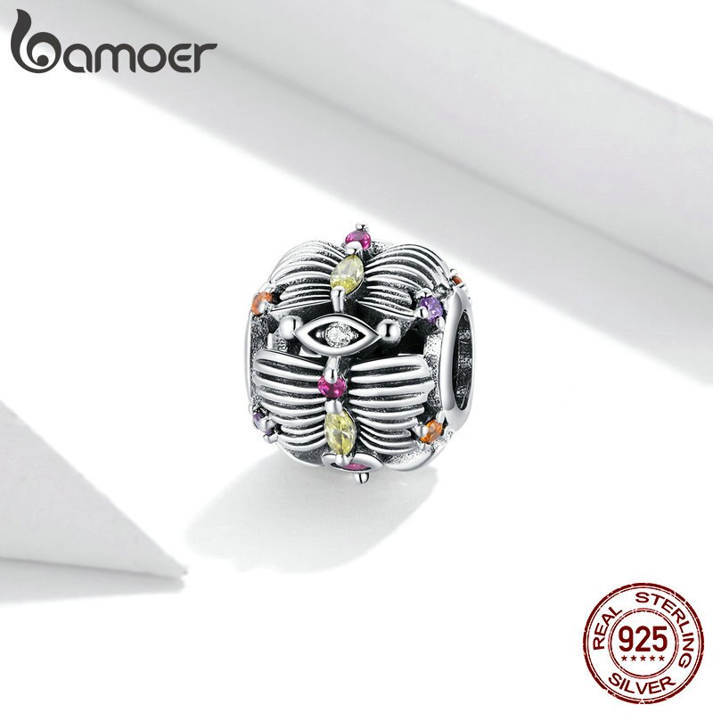 Hạt Charm Bamoer SCC1684 Bằng Bạc 925 Thật Hình Hoa Nở Dùng Cho Vòng Tay Tự Làm