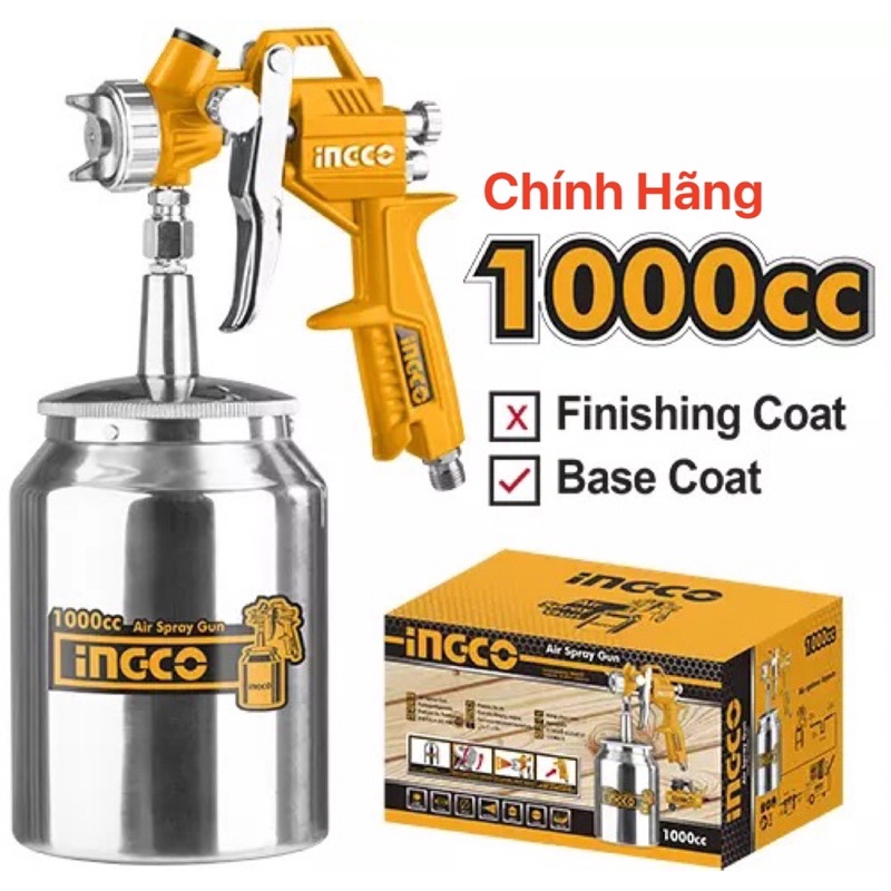 INGCO Súng phun sơn 1000cc ASG3101 (Cam kết Chính Hãng 100%)