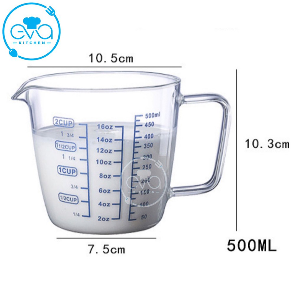 Ly Thuỷ Tinh Chia Vạch Đo Lường Chia Ml Đo Lường 500 Ml