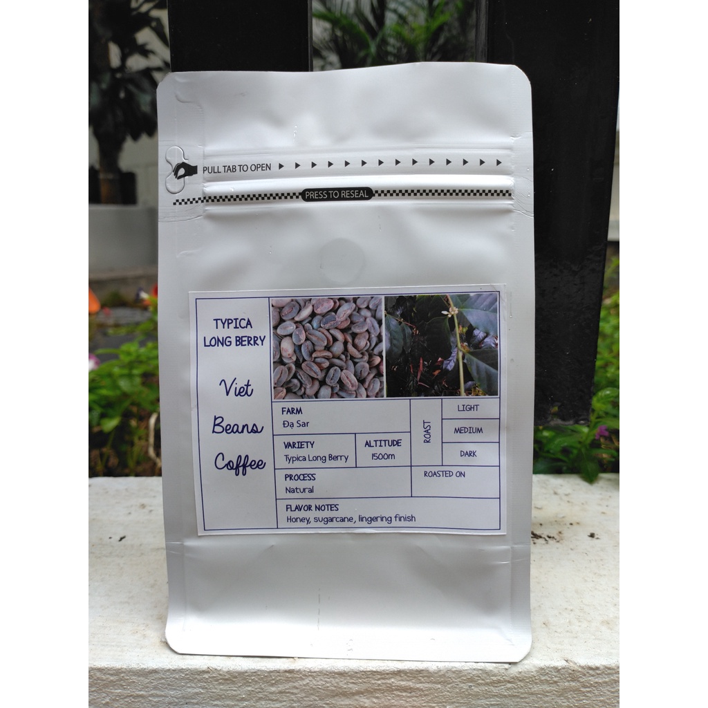 Hạt rang Typica Long Berry Đạ Sar Natural
