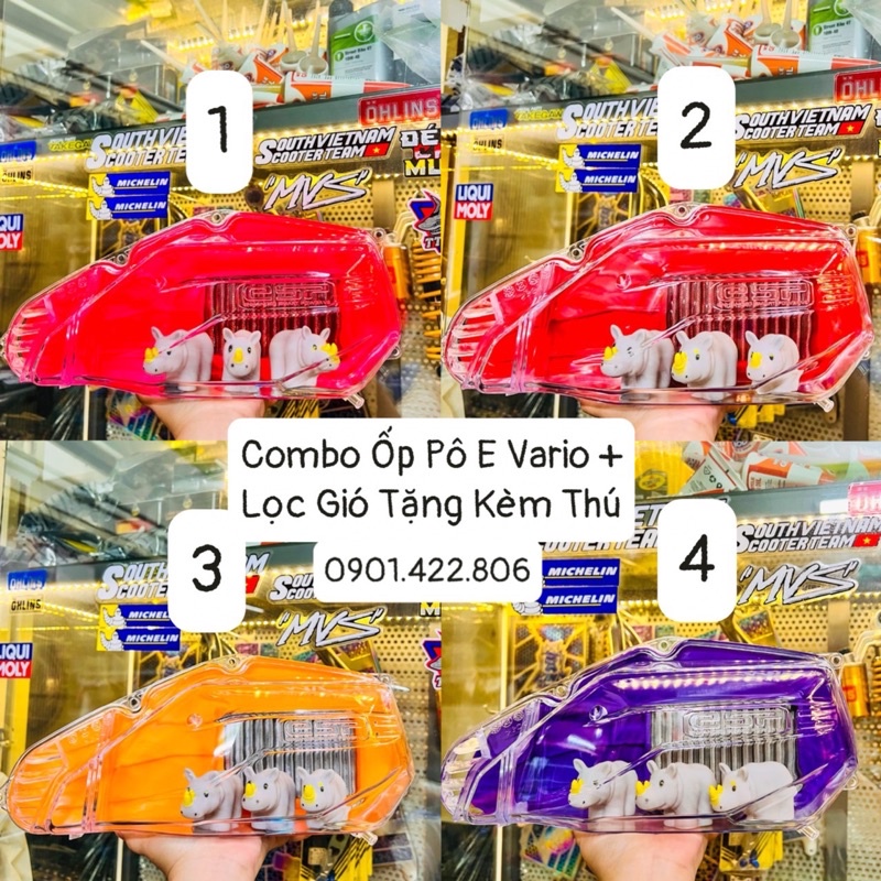 Bộ Ốp Pô E Kèm Lọc Gió Vario Click ✌ Tặng thú như hình