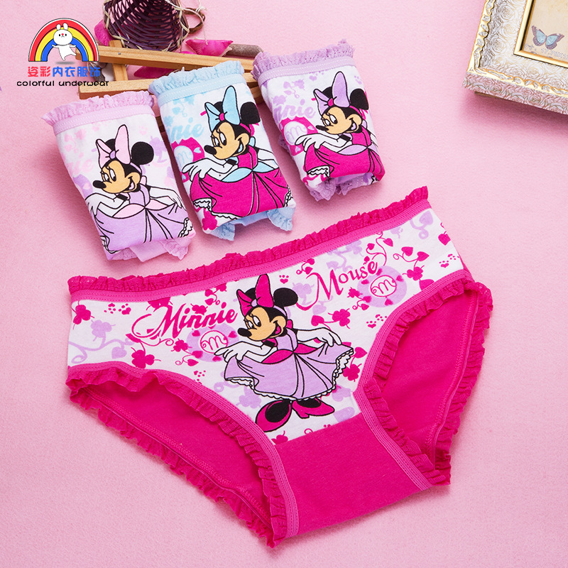 Quần lót cotton in hình chuột mickey minnie xinh xắn cho bé gái