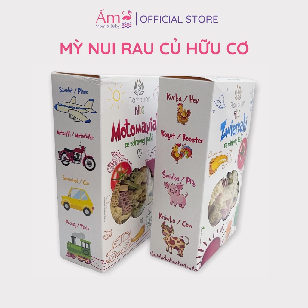 Mỳ Nui Ăn Dặm Hữu Cơ Cho Bé Organic Bartolini An Toàn Giàu Chất Dinh Dưỡng Thực Phẩm Sạch Ấm Gift Decor 70G/150G