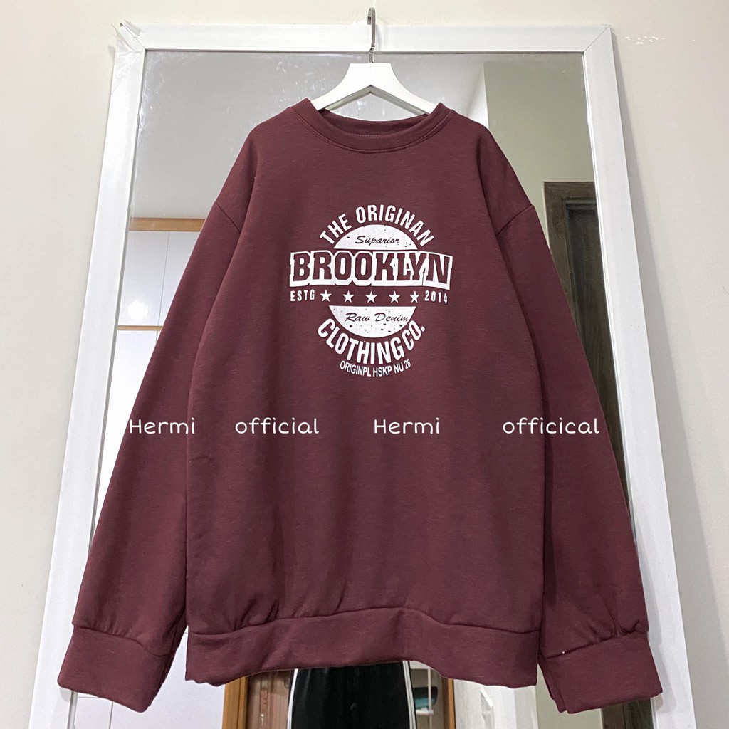  [xả kho] Áo sweater unisex BROOKLYN form rộng chất nỉ mềm | BigBuy360 - bigbuy360.vn