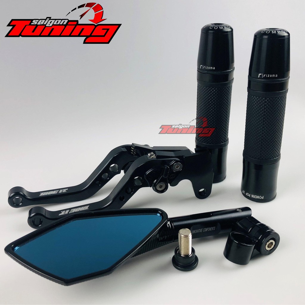 HÌNH THẬT Combo: 02 bao tay gù ý, 02 tay thắng  , 01 kiếng  chiếu hậu dùng cho các dòng xe -MÀU ĐEN