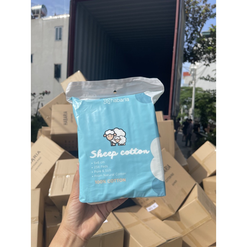 Bông Tẩy Trang Cừu Habaria Sheep Cotton 234 Miếng - MP173