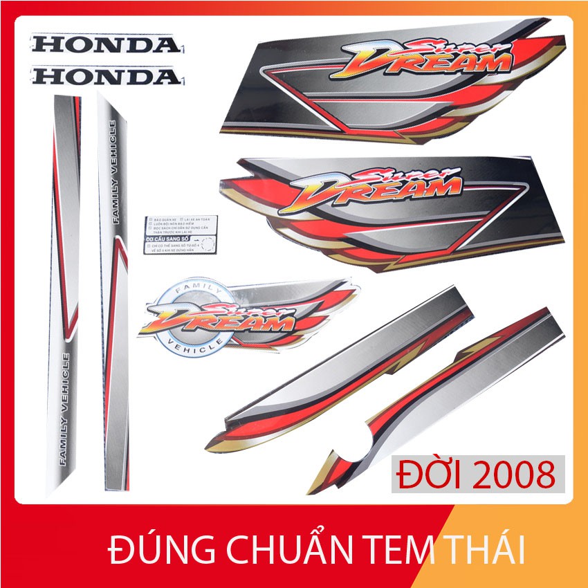 [CHUẨN TEM THÁI] BỘ TEM 3 LỚP HÀNG XỊN CHO SUPER DREAM ĐỜI 2008