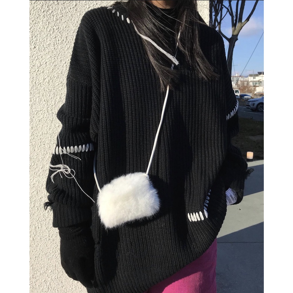 Áo len custom form oversize dropshoulder