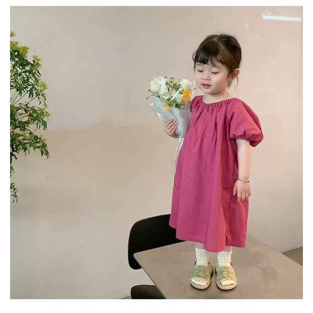 Đầm Dài Họa Tiết Chấm Bi Phong Cách Hàn Quốc Thời Trang Mùa Hè Mới Dành Cho Bé Gái 2022