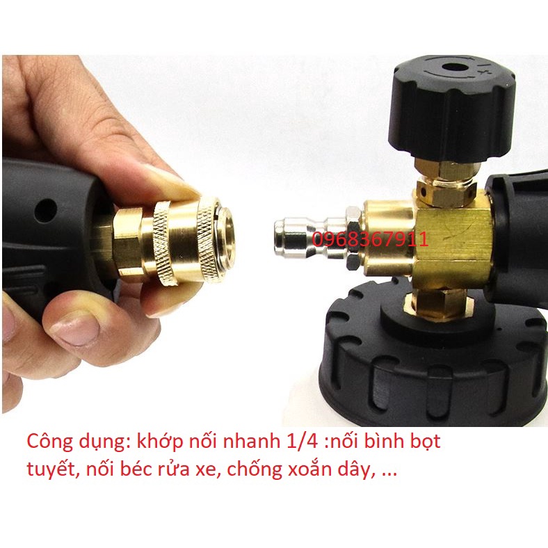 Bộ khớp nối nhanh ren 14mm cho máy rửa xe (khớp nối nhanh 1/4 inch)