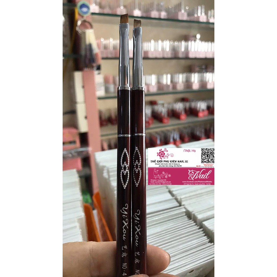 Cọ Bản Cọ Đắp Gel Nail Art Brush Gel Cán Đá Đẹp