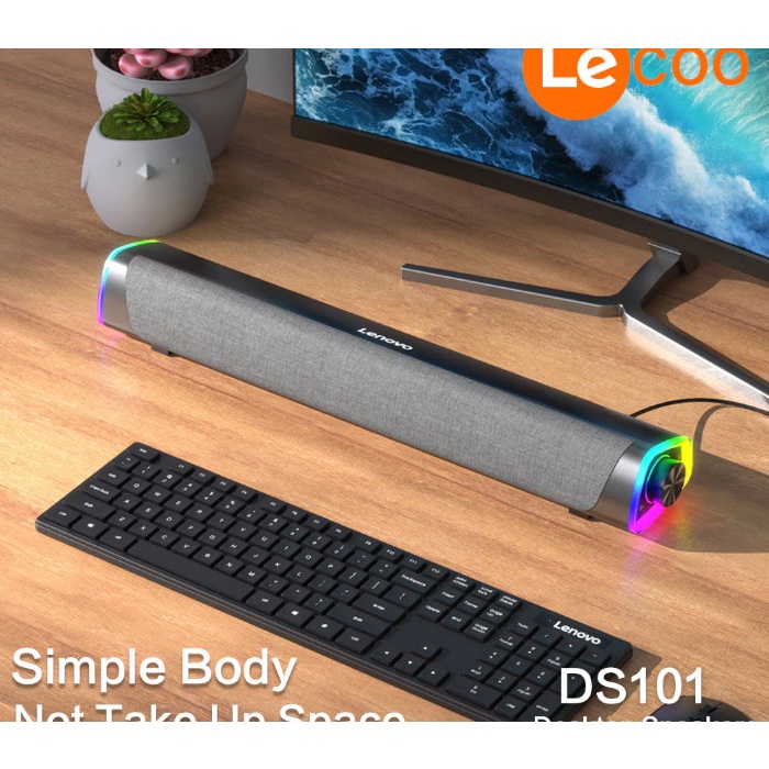 Loa soundbar Lenovo Lecoo DS101- Có LED RGB- Hàng chính hãng 100%, Full Box, Bảo Hành 12 Tháng, GIAO MÀU NGẪU NHIÊN