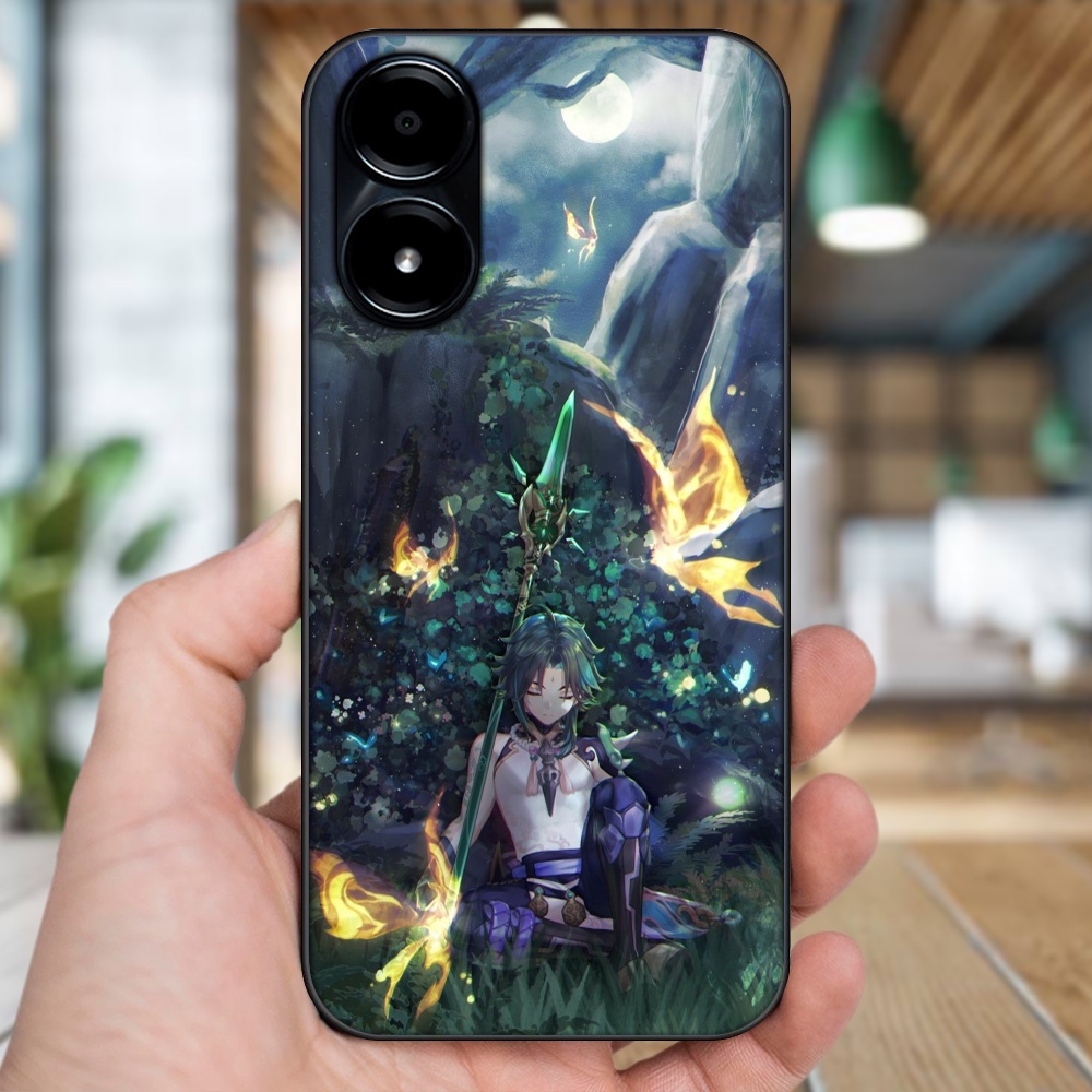 Ốp lưng Vivo Y02s viền đen in hình Xiao Genshin Impact