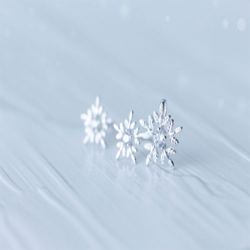 Khuyên tai bạc Ý s925 bông tuyết E0104-1- AROCH Jewelry