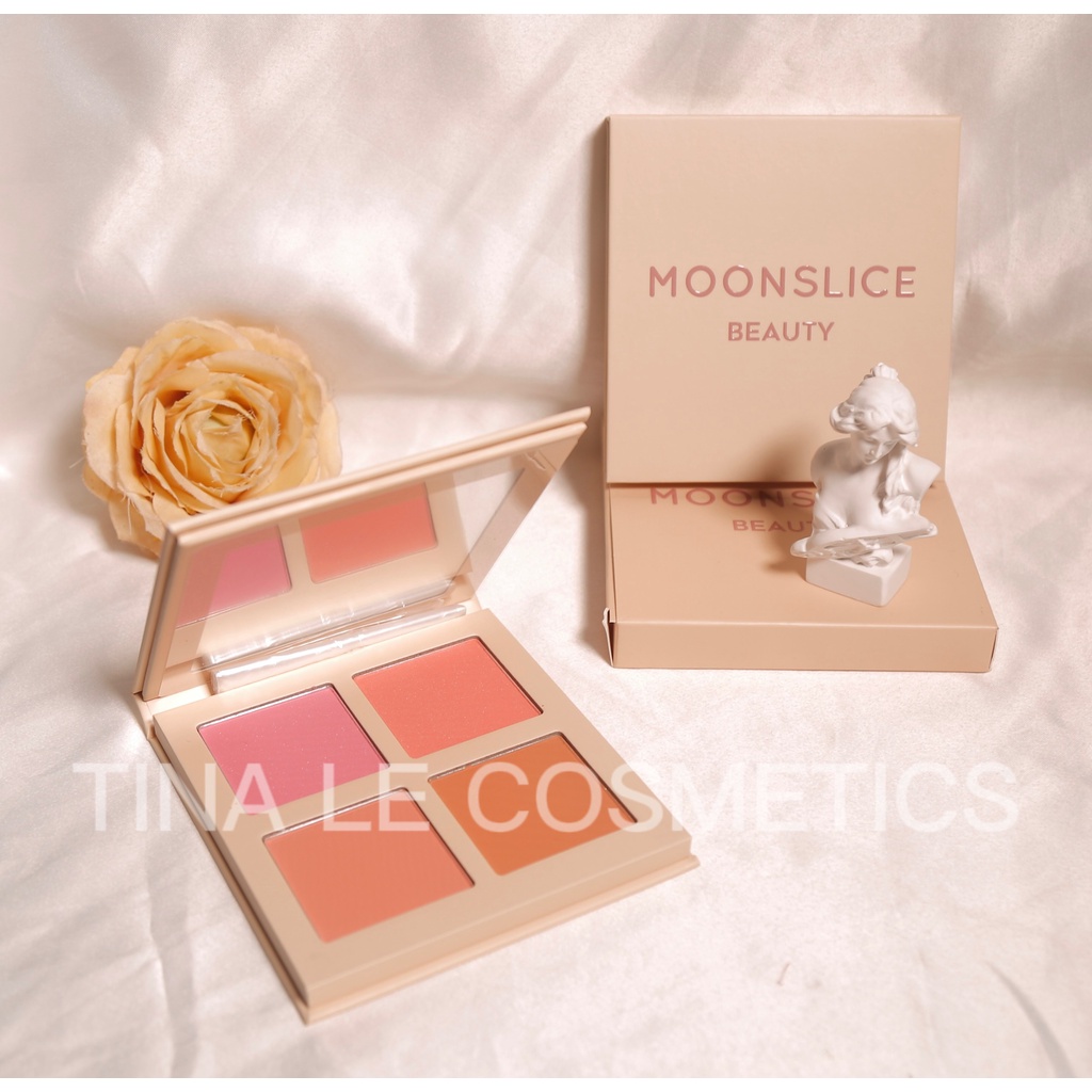 Bảng má Beauty Moon Slide Blushing Moon 4 ô tone hồng, cam siêu xinh