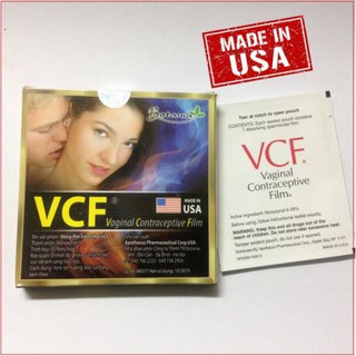 Màng phim tránh thai VCF, hộp 3 chiếc (Không cần dùng bcs)