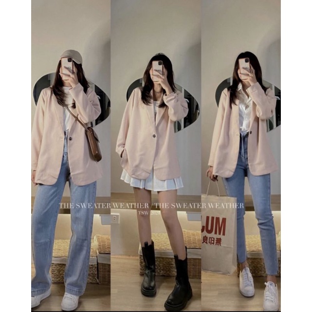 Áo khoác blazer xẻ dày dặn form rộng Hàn Quốc | BigBuy360 - bigbuy360.vn