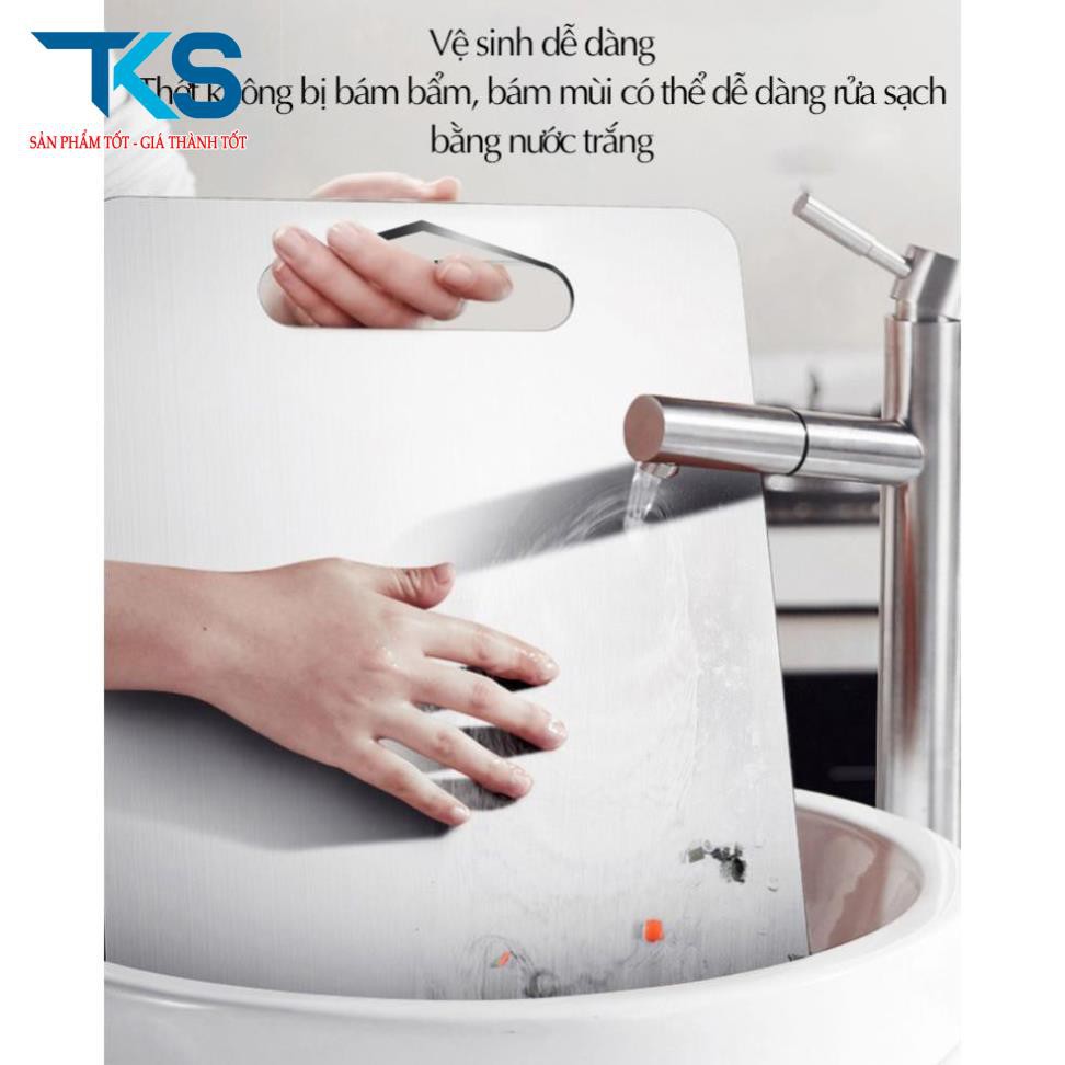 Thớt inox 304 kháng khuẩn, vệ sinh dễ dàng, rã đông nhanh, chống ẩm mốc, không xước dăm, không mùn gỗ