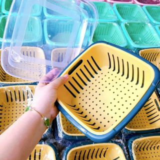 Rỗ vuông đựng hoa quả 3in1