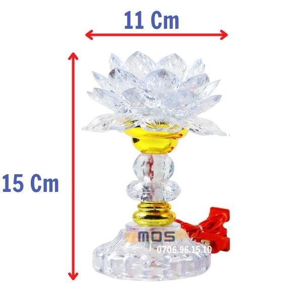 Đèn sen nhựa để bàn trang trí thờ cúng Mos Shop