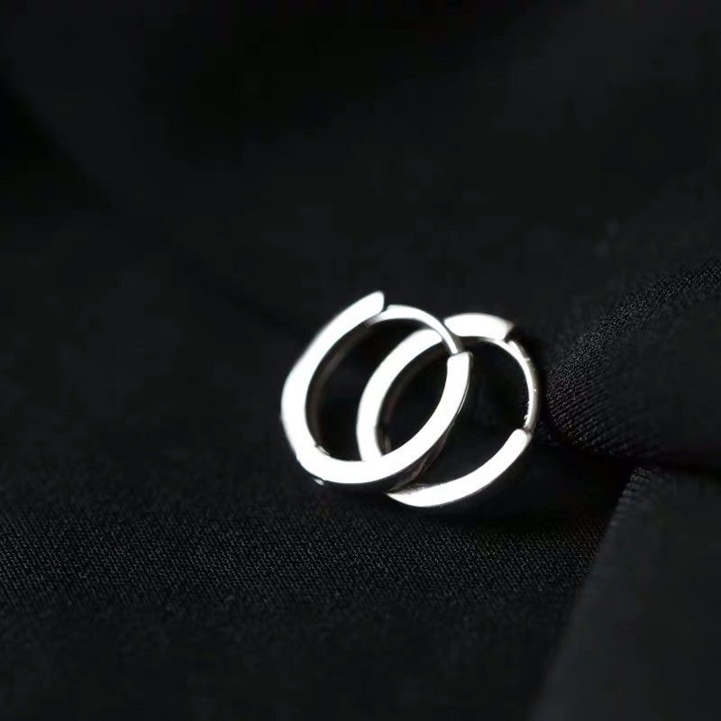 Hoop Earring khuyên tai titan tròn basic không gỉ không đen không dị ứng nam nữ unisex