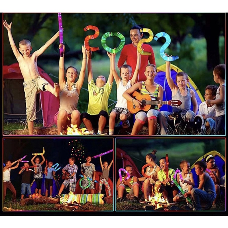 Đồ chơi ống nhựa, Ống Pop kéo dài phát sáng, tạo hình cảm biến xả street