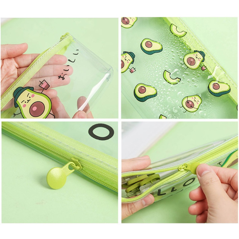 Túi Đựng Bút Bằng Pvc Hình Quả Bơ Dễ Thương