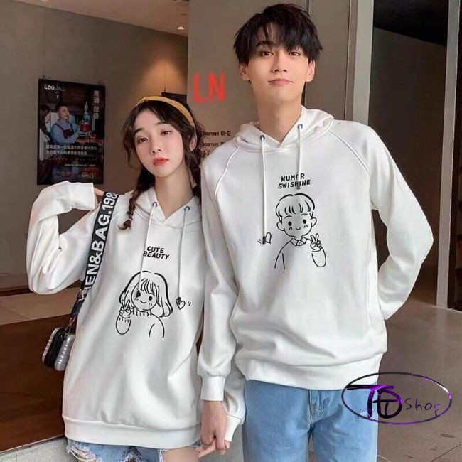 Áo đôi Hoodie ⚜️ Tự Thiết Kế ⚜️ Đồ Đôi tình yêu khủng long 2020 nỉ bông cao cấp