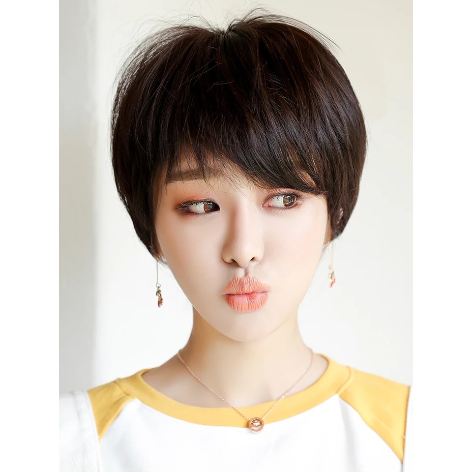 Tóc giả nữ nguyên đầu tomboy, tóc tém