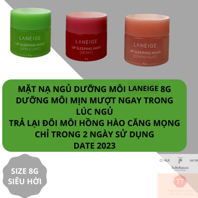 Mặt Nạ Ngủ Ủ Dưỡng Môi Laneige Size Nhỏ Mini 8g Mềm Mượt Làm Hồng Môi