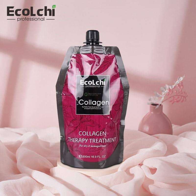 Dầu ủ tóc Ecolchi Collagen mềm mượt phục hồi chống rụng tóc 500ml - túi