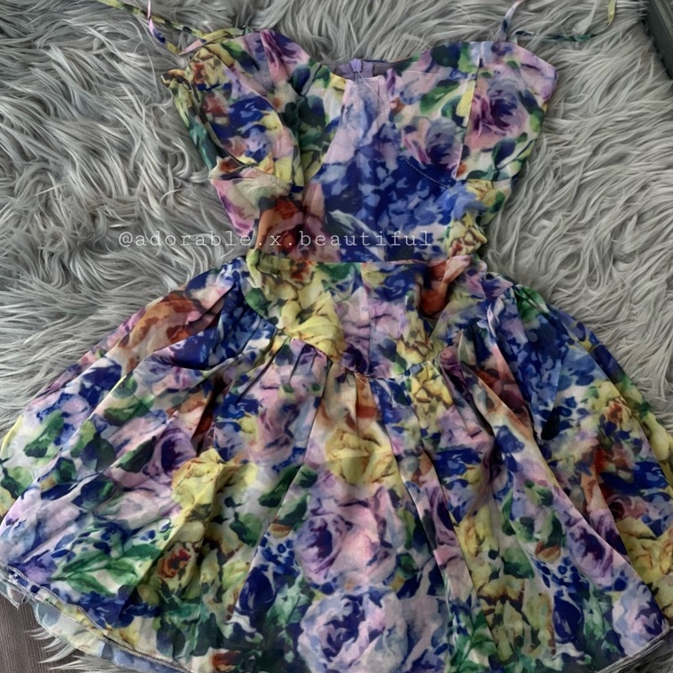 Đầm Hai Dây Hoa Xinh Xắn Sang Trọng, , Váy 2 Dây Hoa Style Ulzzang Hot Trend 2022 Ảnh Thật