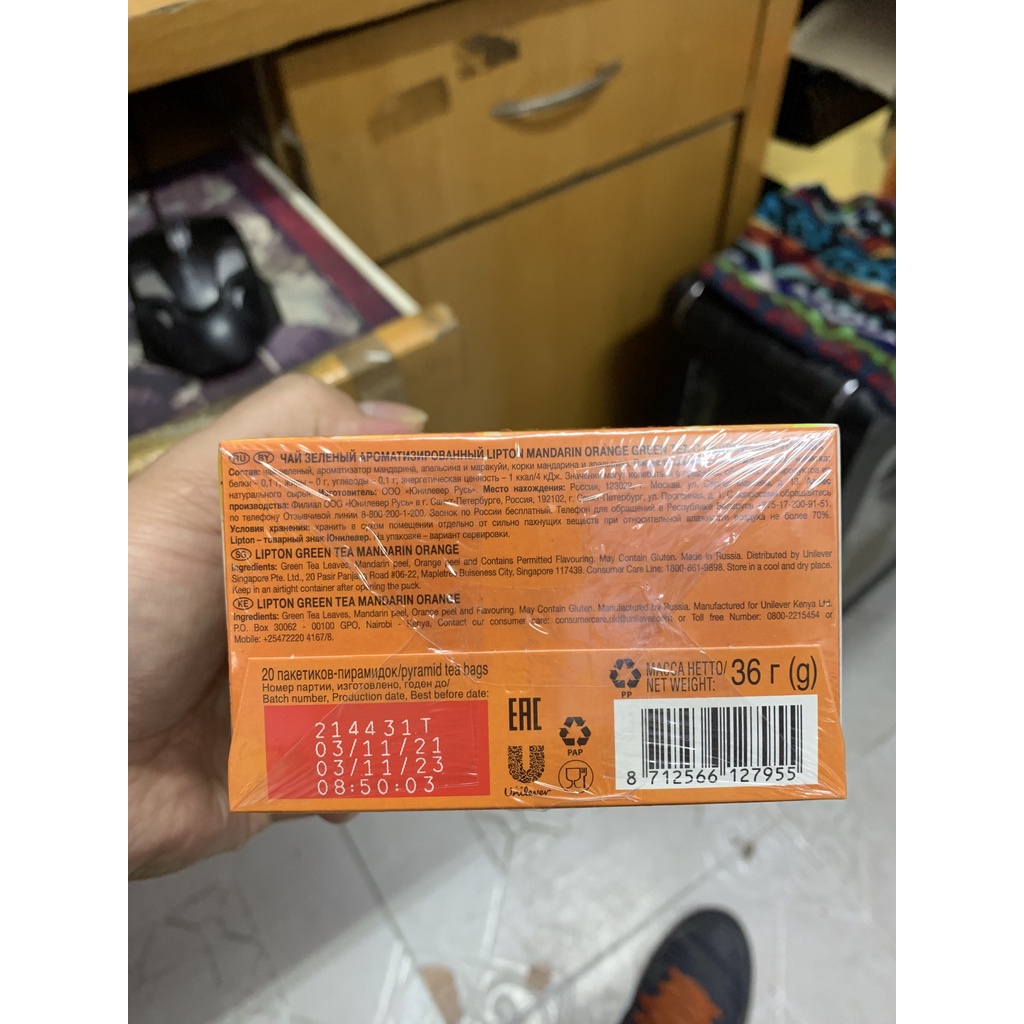 Trà Lipton Nga hộp 20 túi lọc nhiều vị mẫu mới date mới