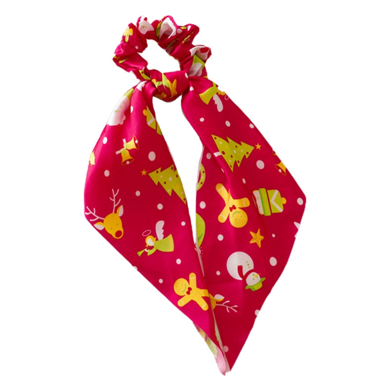 Dây Cột Tóc Đính Ruy Băng Họa Tiết Bông Tuyết Giáng Sinh