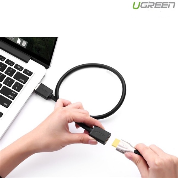 Cáp HDMI nối dài 0.5m 1m 2m 3m Ugreen 10140 10141 10142 màu đen - Hàng chính hãng