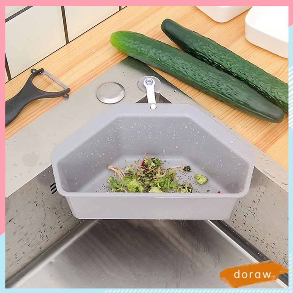 Khay đựng đồ có lỗ thoát nước hình tam giác gắn bồn rửa cho nhà bếp để rửa rau củ/ trái cây