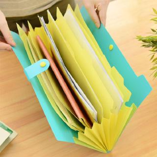 Expandable Documents File Folder Organizer 8-Pocket Folders A4 Size Snap Button Closure
