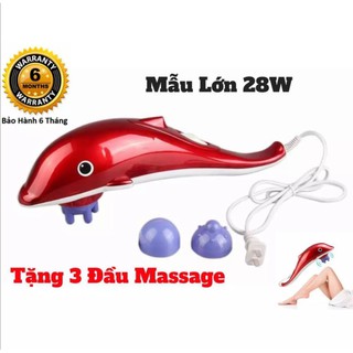 Máy massage, máy đấm lưng, cổ vai gáy cá heo cầm tay loại lớn 3 đầu