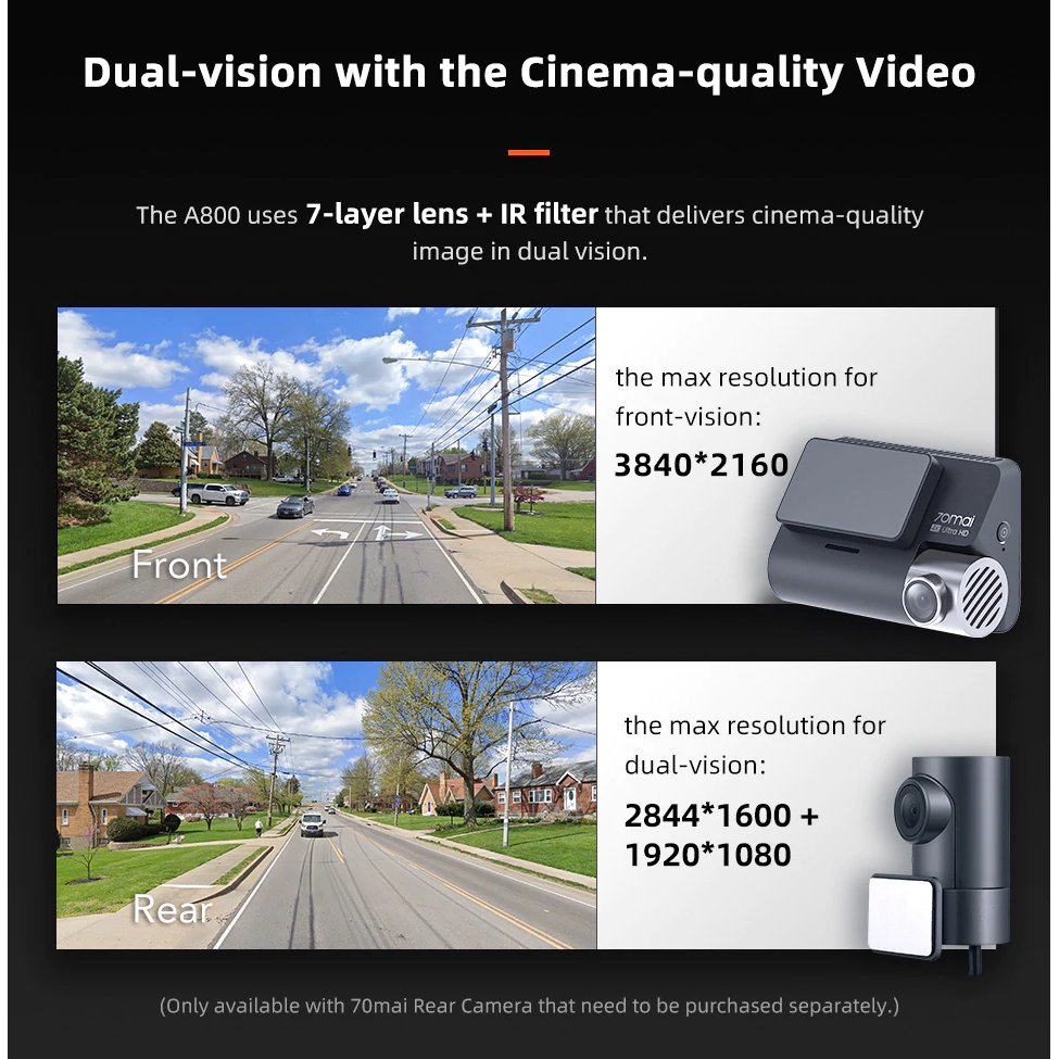[Mã 11ELSALE hoàn 7% đơn 300K] Camera hành trình 70mai Dash Cam A800s 4K - Phiên bản Quốc tế | BigBuy360 - bigbuy360.vn