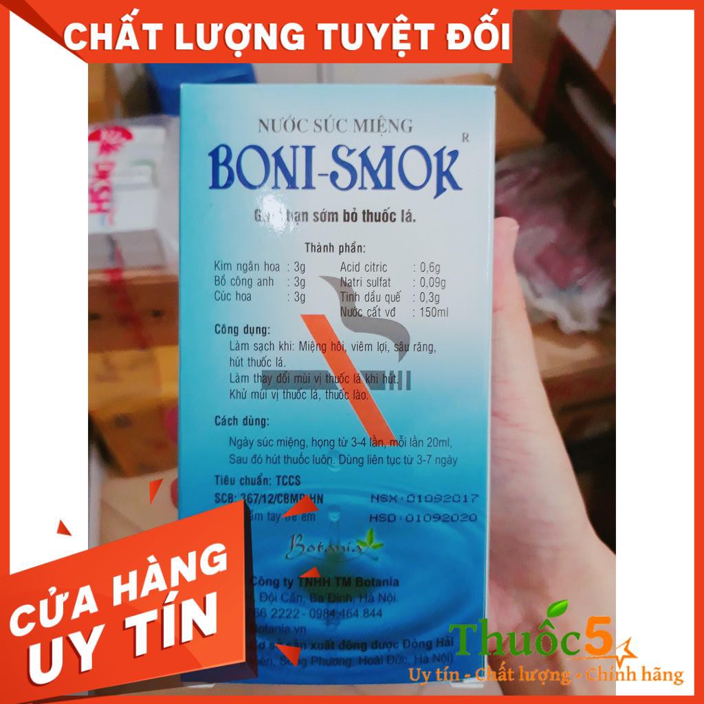 Nước Súc Miệng Boni-Smok BOTANIA Thành Phần Thiên Nhiên, Giúp Thay Đổi Vị, Hỗ Trợ Cai Thuốc Lá 150ml-250ml