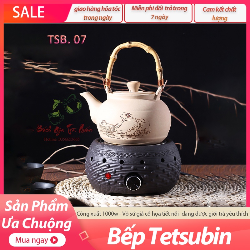 ⚡️ SIÊU SALE ⚡️ Bếp Điện Hồng Ngoại Đun Ấm Tetsubin – Vỏ Đúc Gốm Thủ Công