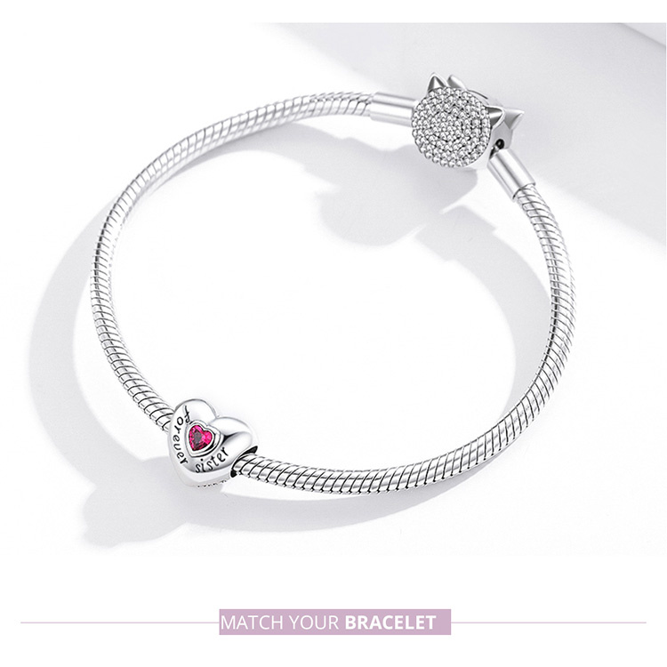 Hạt Trang Sức Bamoer SCC1835 Bạc Sterling 925 In Chữ Forever Love Sáng Tạo Bắt Mắt Cho Nữ