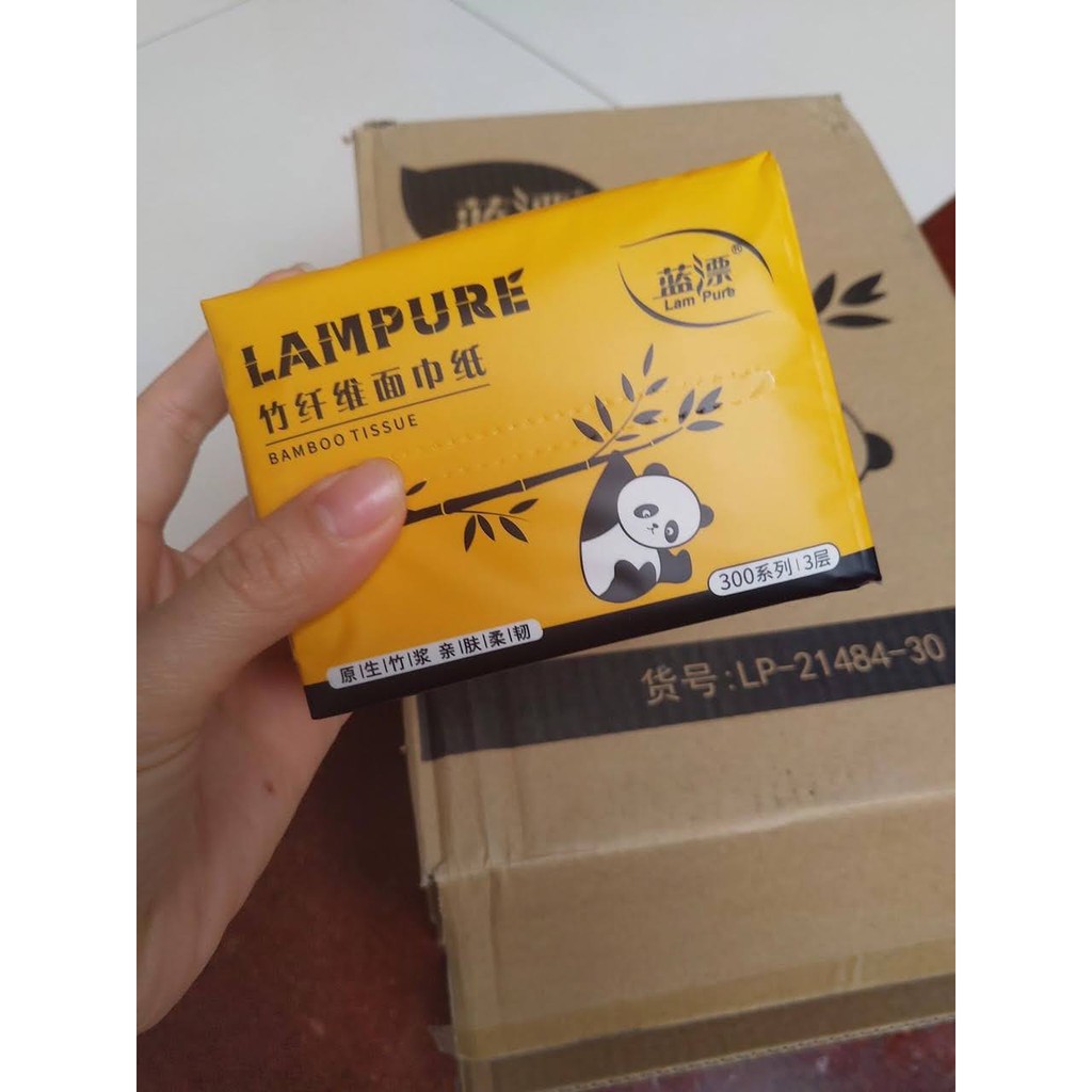 giấy rút gấu trúc lampure 300 tờ 1 gói