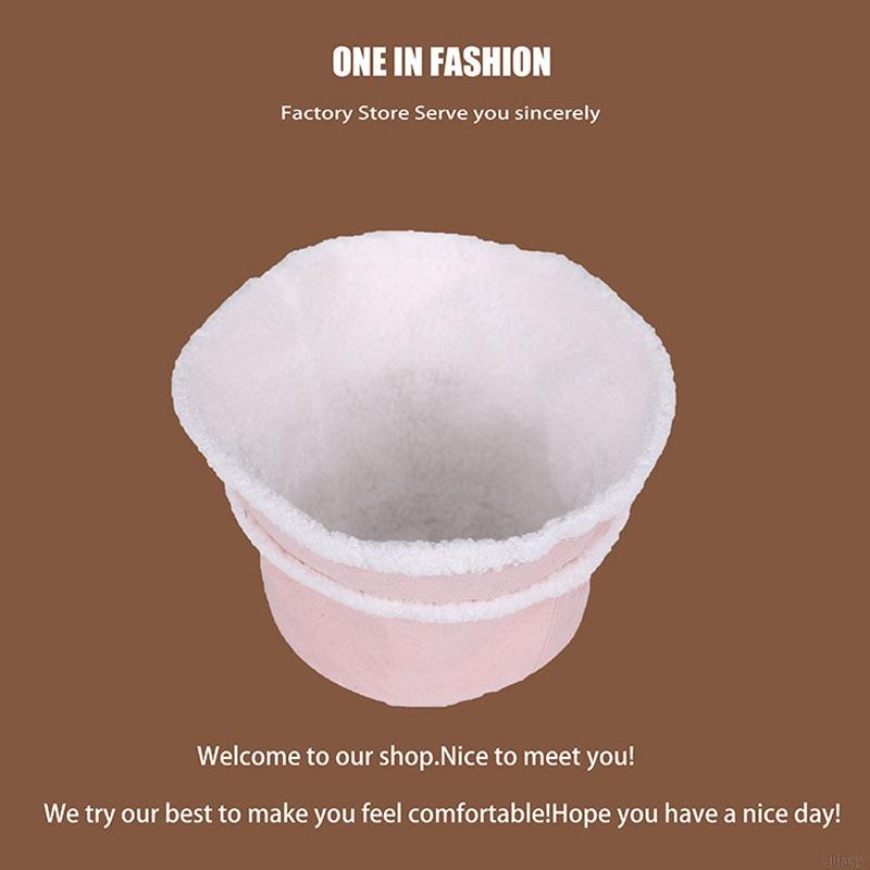 Mũ bucket chất liệu dày dặn giữ ấm phong cách retro thời trang cho nữ