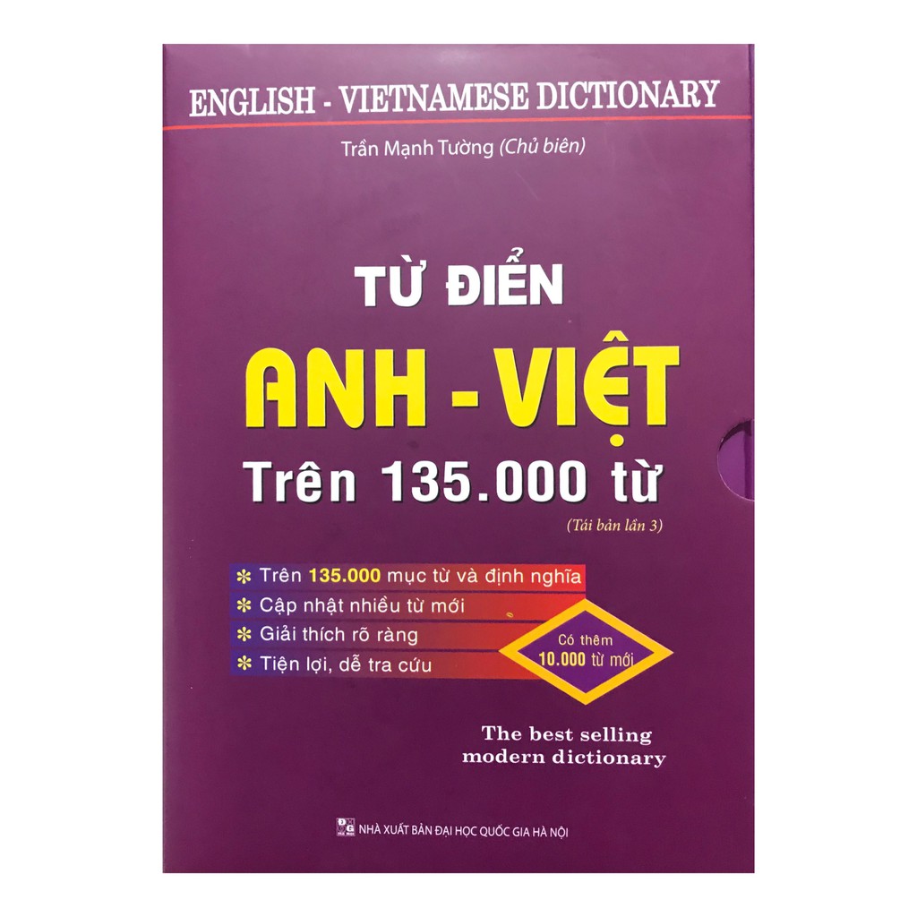Sách -Từ điển Anh Việt trên 135.000 từ ( Hộp )