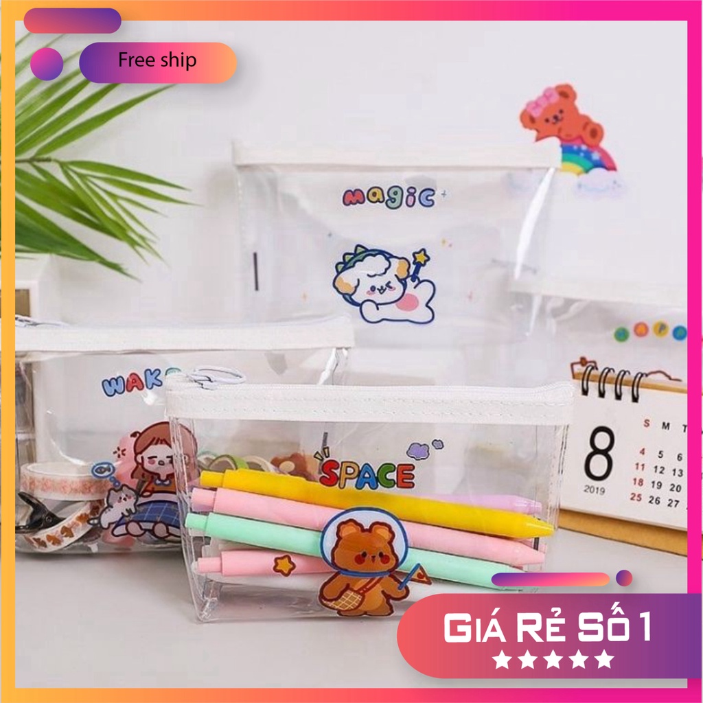 Hộp bút Túi Đựng Bút trong suốt Cute dễ thương Cho Bạn Gái Học Sinh Sinh Viên phukienvppbinhduong